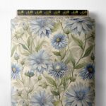 Bloom flower style with blue,green colors