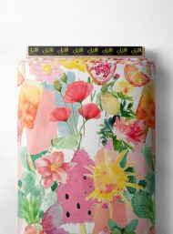 Fruit flower style with pink,green colors