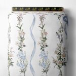 Ribbon flower style with white,blue colors