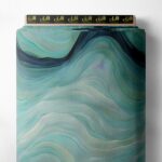 Wave ocean and sky style with blue,green colors