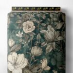 Leaf flower style with grey,white colors