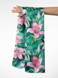 Lily flower style with pink,green colors - Image 3
