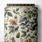 Leaf flower style with green,pink colors