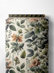 Leaf flower style with green,pink colors