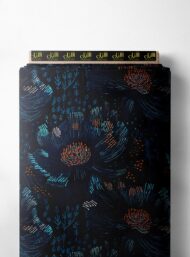 Petal flower style with blue,orange colors