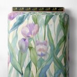 Bloom flower style with pink,green colors