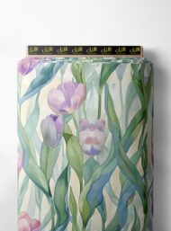 Bloom flower style with pink,green colors