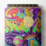 Planet mixed style with green,blue colors