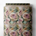 Rose flower style with pink,green colors