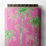 Palm nature style with green, pink colors