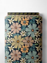 Bloom flower style with pink,blue colors