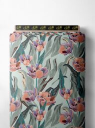 Petal flower style with pink,green colors