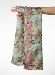 Leaf flower style with pink,green colors - Image 3