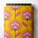 Petal flower style with pink,yellow colors