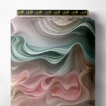 Wave abstract style with pink,green colors