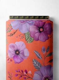 Petal flower style with pink, green colors