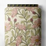 Bloom flower style with pink,green colors