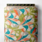 Leaf flower style with green,blue colors