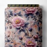 Bloom flower style with pink,green colors