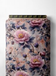 Bloom flower style with pink,green colors