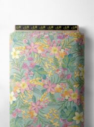 Petal flower style with green,pink colors