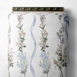 Ribbon flower style with blue,pink colors