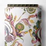 Leaf flower style with green,pink colors