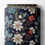 Leaf flower style with white,green colors