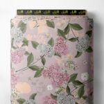 Leaf flower style with pink,grey colors