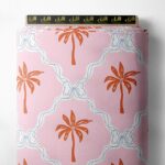 Palm flower style with pink, orange colors