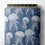 Jellyfish ocean and sky style with white, blue colors