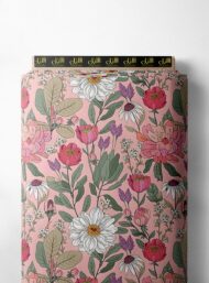 Petal flower style with pink,green colors