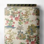 Leaf flower style with green,pink colors