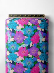 Blossom flower style with blue, pink colors