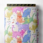 Cat animal style with pink,green colors