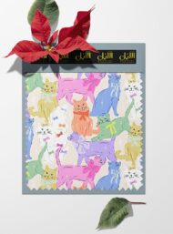 Cat animal style with pink,green colors - Image 6