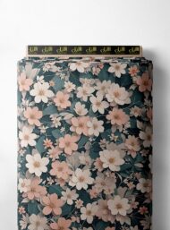 Bloom flower style with pink,white colors