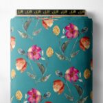 Bloom flower style with red,green colors