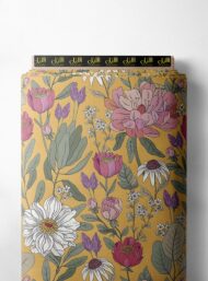 Bloom flower style with yellow,pink colors