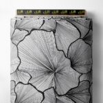 Petal flower style with black, white colors