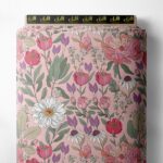 Petal flower style with pink,green colors