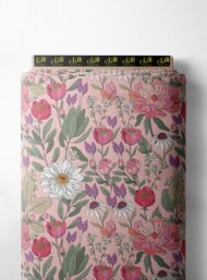 Petal flower style with pink,green colors