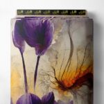 Petal flower style with blue, orange colors