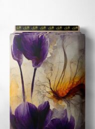 Petal flower style with blue, orange colors