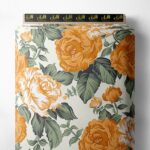 Rose flower style with orange,green colors