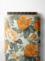 Rose flower style with orange,green colors