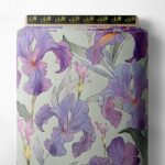 Petal flower style with green, pink colors