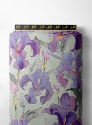 Petal flower style with green, pink colors