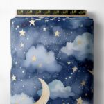 Moon ocean and sky style with blue,grey colors