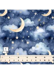 Moon ocean and sky style with blue,grey colors - Image 5